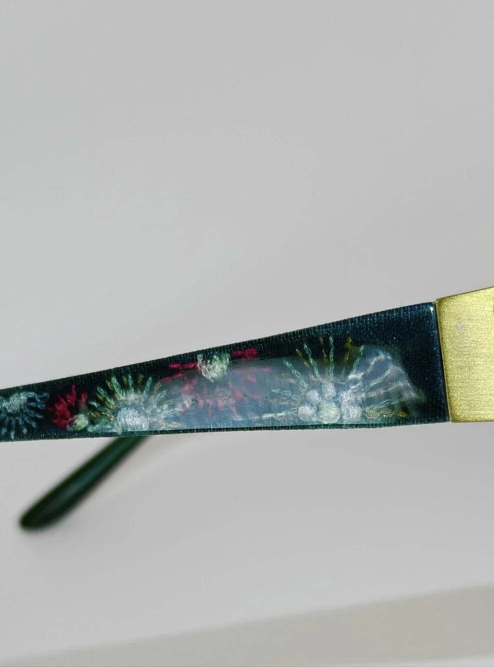 Laura Ashley. Helena. Gold Semi Rimless Metal Eyeglasses. Sage Loom.